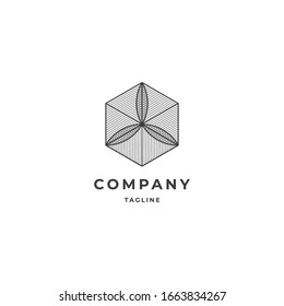 Abstract geometric artistic logo design concept. Vector illustration template