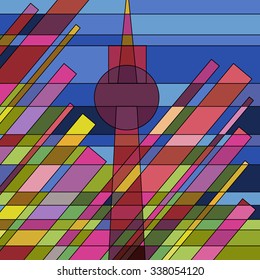 Abstract geometric artwork, Alexander Platz, Berlin