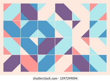 Abstract geometric artwork design with simple shapes and figures. Vector pattern graphics with geometry elements. Perfect for web banner, business presentation, branding package, fabric prints.