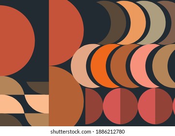 Abstraktes geometrisches Kunstdesign mit einfachen Formen und Figuren, Grafiken vertikaler Muster mit geometrischen Elementen, Vektorformen