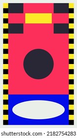 Abstract Geometric Artwork Design With Simple Shapes And Figures. horizontal Pattern Graphics With Geometrical Elements. Perfect For Web Banner, Business Presentation, Branding Package, Fabric Print.