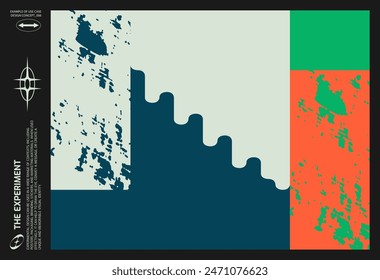 Abstract Geometric Artwork Design With Simple Shapes And Figures. horizontal Pattern Graphics With Geometrical Elements. Perfect For Web Banner, Business Presentation, Branding Package, Fabric Print.