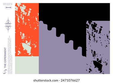 Abstract Geometric Artwork Design With Simple Shapes And Figures. horizontal Pattern Graphics With Geometrical Elements. Perfect For Web Banner, Business Presentation, Branding Package, Fabric Print.