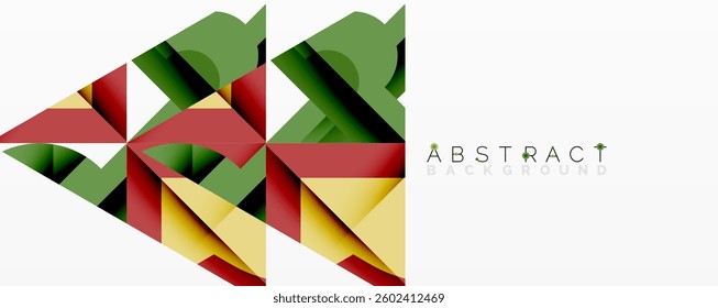 Abstract geometric artwork with interwoven angular and curved shapes, dynamic composition with smooth gradients and bold contrasts