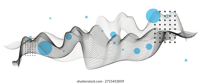 Abstract geometric artwork in a modern style, Trendy abstract wireframe background. Modern science or technology art elements. Cogwheels ART theme. Hand drawn Vector illustration