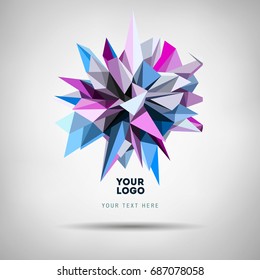 Abstract geometric asymmetric form design. Vector illustration