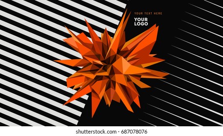 Abstract geometric asymmetric form design. Vector illustration