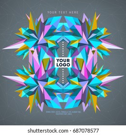 Abstract geometric asymmetric form design. Vector illustration