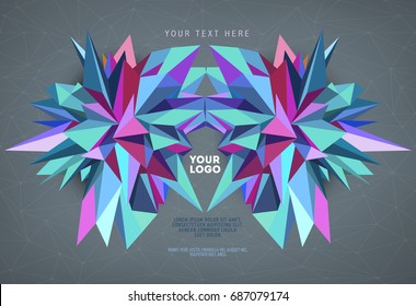 Abstract geometric asymmetric form design. Vector illustration