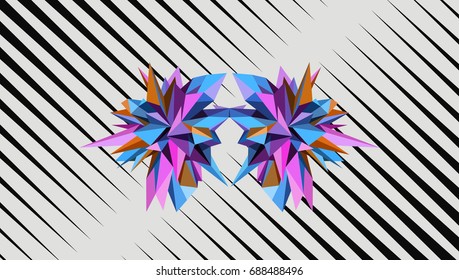Abstract geometric asymmetric form design. Vector illustration