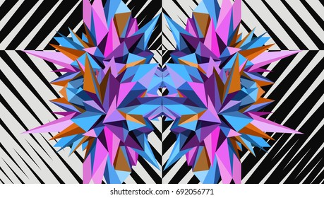 Abstract geometric asymmetric form design. Vector illustration