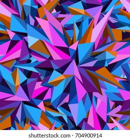 Abstract geometric asymmetric triangle seamless pattern. Vector background