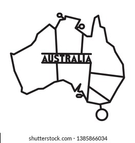 Abstract geometric Australia map for cut. Template animal for laser cutting. Stencil for decorative panel of wood, metal, paper. Design elements animal logo.
