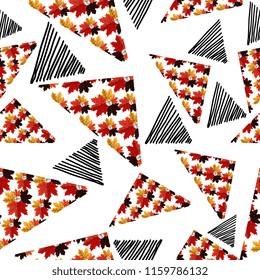 Abstract geometric autumn seamless pattern