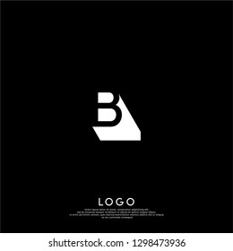 abstract geometric B logo letter in shadow design concept