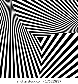 Abstract geometric backdrop in op art  design. Vector art.