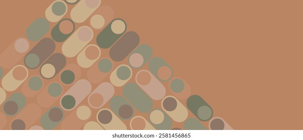 Abstract geometric backgound with earthy tones. Minimalist composition creates a sense of digital art projects.