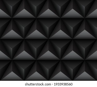 Abstract geometric background 3d black triangles textured wallpaper design element decoration