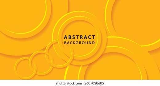 Abstract geometric  Background with 3d circle yellow paper cut layers