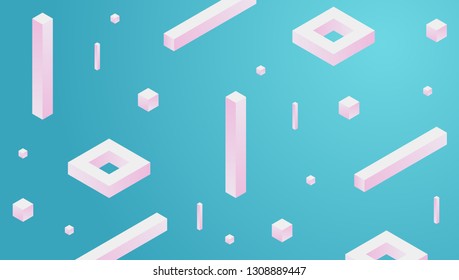 Abstract geometric background. 3d gradient forms composition. Landing page design template
