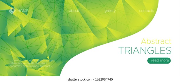 Abstract Geometric Background. 3d Gradient Poster. Biology Graphic Polygon Banner. Technology Diamond Design. Green Network Diamond Pattern. Ecology Triangular Background. Futuristic Diamond Design.