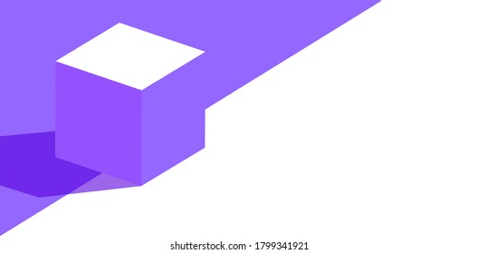 Abstract geometric background with a 3d isometric cube
