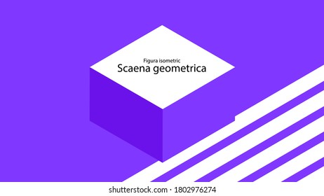 Abstract geometric background with a 3d isometric cube