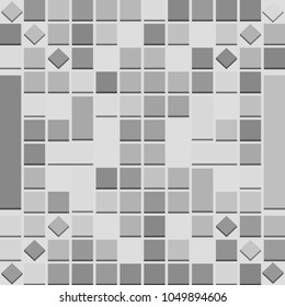 abstract geometric background with 3D squares and rhombuses in grey scale. creative futuristic background for business design template
