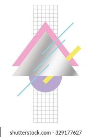 Abstract geometric background in 80s style 