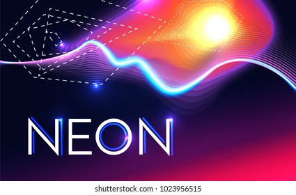 Abstract Geometric Background in 80th Style with Light, Geometric and Motion Elements.