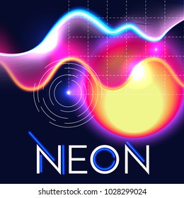 Abstract Geometric Background in 80th Style with Light, Geometric and Motion Elements. Vector illustration