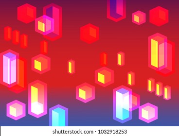 Abstract Geometric Background in 80th Style. For flyer, poster, invitation, banner. Vector illustration. Retro vintage style.