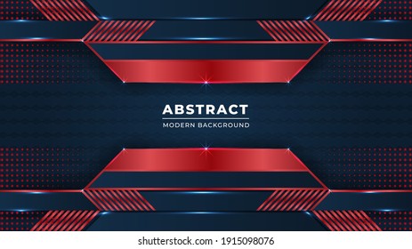 Resumen de fondo geométrico con un fondo de línea asombroso rojo y azul oscuro.