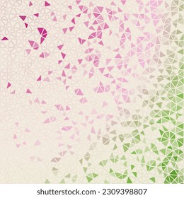 Abstract geometric background. Appealing scattered low poly triangles with colored gradient. Stylish vector illustration.