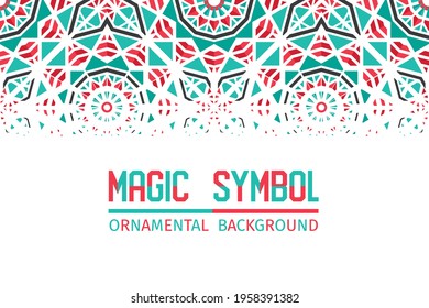 Abstract geometric background with arabic mosaic ornament. Vector asian design template