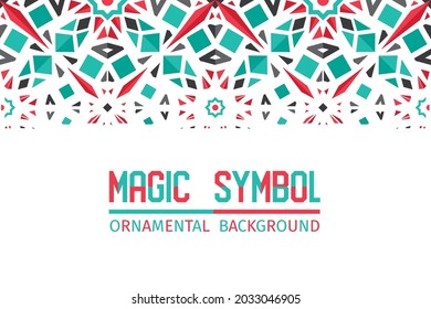 Abstract geometric background with arabic mosaic ornament. Vector asian design template