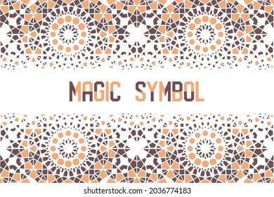 Abstract geometric background with arabic mosaic ornament. Vector asian design template