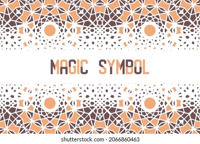Abstract geometric background with arabic mosaic ornament. Vector asian design template