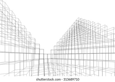 Abstract geometric background. Abstract architecture