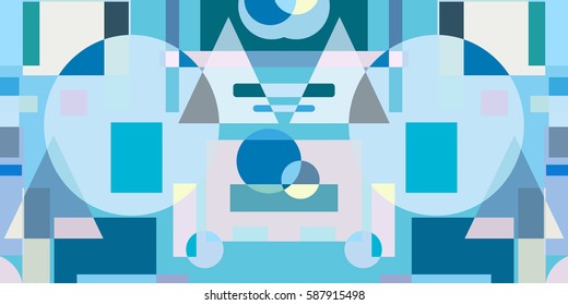 Abstract geometric background, artistic composition pattern. Colorful design for wallpaper, flyer, brochure cover. Colored geometric shapes, figures. Multicolored modern art