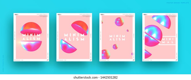 Abstract geometric background with ball and spheres. Minimal trendy poster and banner. Realistic metallic round and semicircular shapes of objects. 3d design elements. Backdrop geometry. Vector 