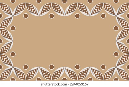 Abstract geometric background with batik kawung pattern. geometric shape with brown and white colors. Simple vector illustration design.