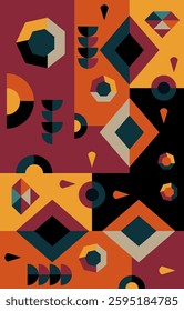 Abstract geometric background bauhaus style 