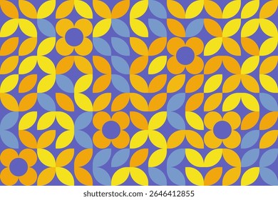 Abstract geometric background, Bauhaus style, seamless vector geo pattern, simple flat style shapes