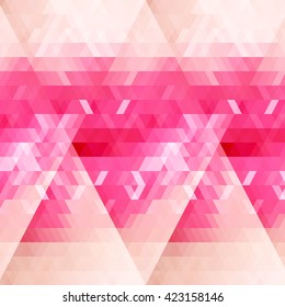 Abstract geometric background. Background beige and crimson and white triangles and polygons. Vector Image.