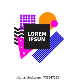 Abstract geometric background with black frame. - Stock vector