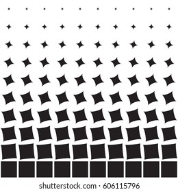 Abstract geometric background of black squares, halftone