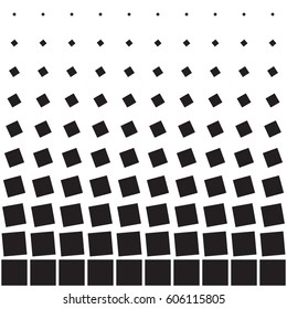 Abstract geometric background of black squares, halftone
