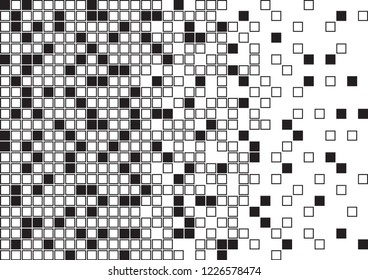 Abstract geometric background with black and white squares. Vector illustration