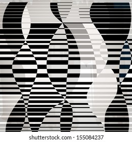 abstract geometric background, black and white, retro style, grungy